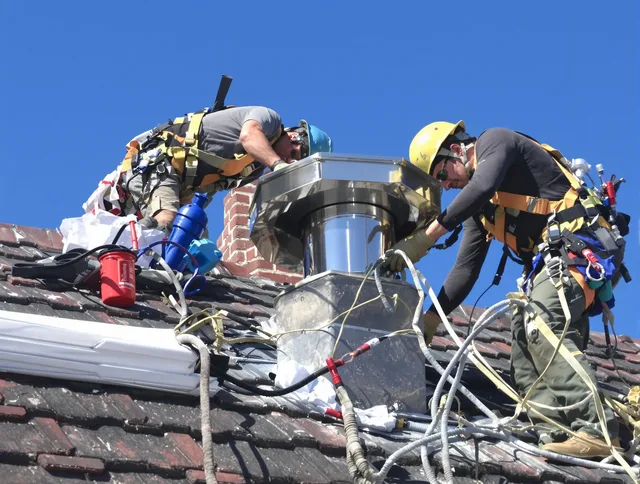 Protective chimney cap installed by Orange Chimney Sweep in Orange, CT