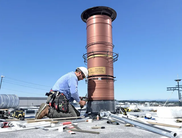 Installed chimney liner by Orange Chimney Sweep in Orange, CT