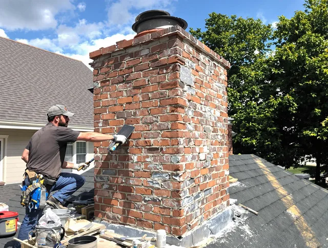 Completed chimney rebuild by Orange Chimney Sweep in Orange, CT