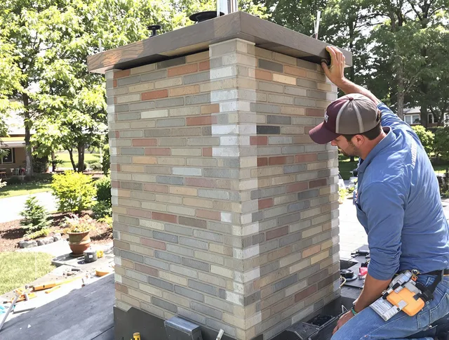Orange Chimney Sweep completing a modern chimney remodel in Orange, CT