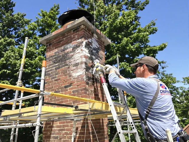 Structural chimney repair by Orange Chimney Sweep in Orange, CT