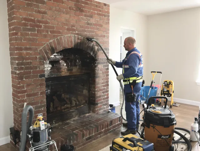 Orange Chimney Sweep expert performing detailed chimney sweep in Orange, CT