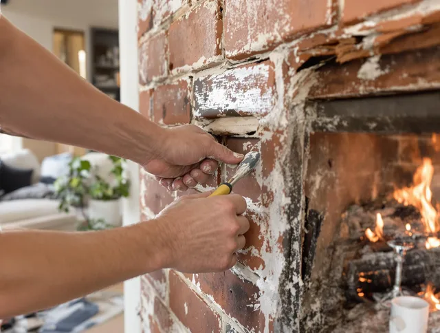 Routine fireplace repair by Orange Chimney Sweep in Orange, CT