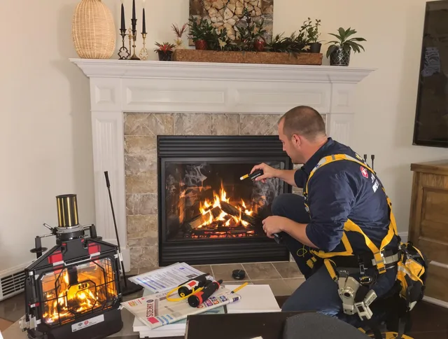 Safety-focused fireplace inspection by Orange Chimney Sweep in Orange, CT