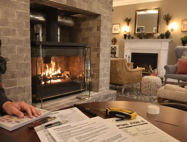 Orange Chimney Sweep verifying fireplace safety measures in Orange, CT