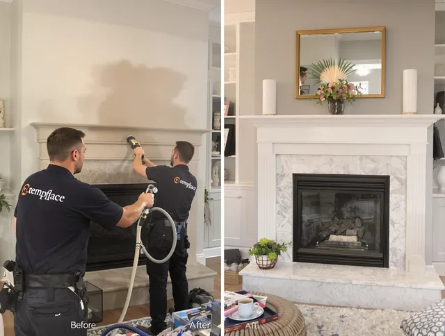 Professional soot removal by Orange Chimney Sweep team in Orange, CT